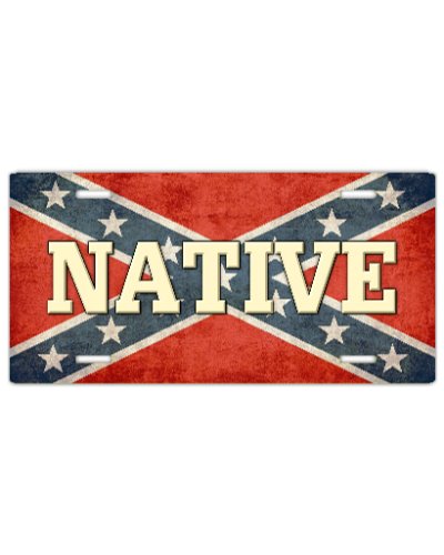 weathered Confederate Battle (AOT) Flag Native no fade car tag